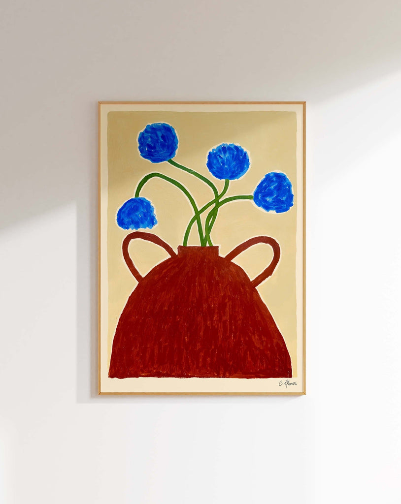 Carla Llanos Original Artwork  "BLUE FLOWERS" ORIGINAL PAINTING